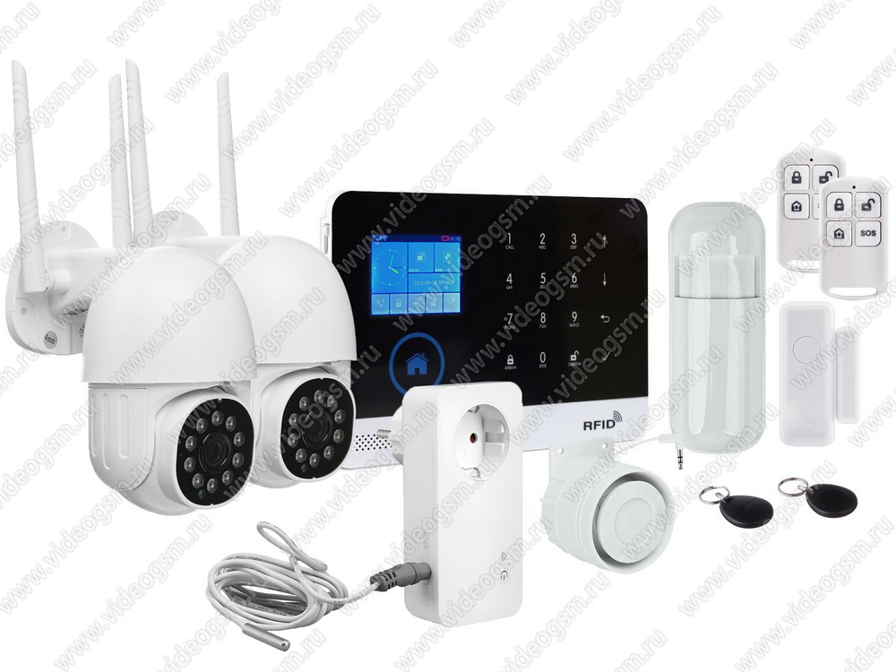 Комплект GSM сигнализация Страж Око и две камеры HDcom 9826-ASW5 и ...