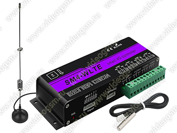 Умное GSM реле SmartСтраж Управлятор SM41-EU для дистанционного управления 4-мя электроприборами с датчиком температуры в комплекте