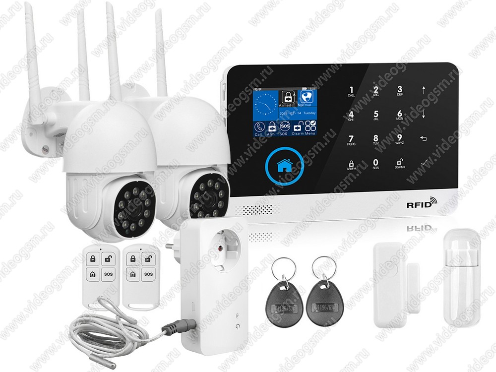 Комплект GSM сигнализация Страж Око и две камеры HDcom 9826-ASW5 и ...